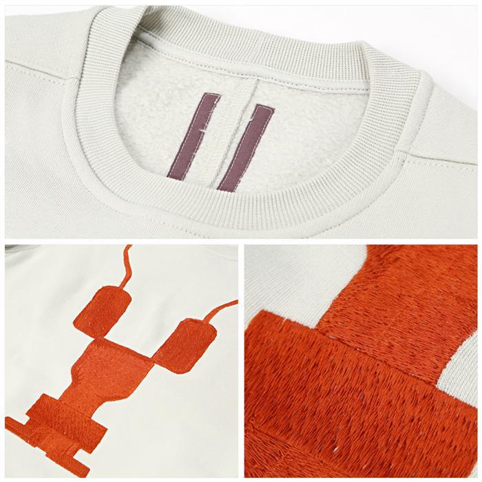 Rick Owens Darkshadow Logo Embroidered Sweatshirt Navy Men’s