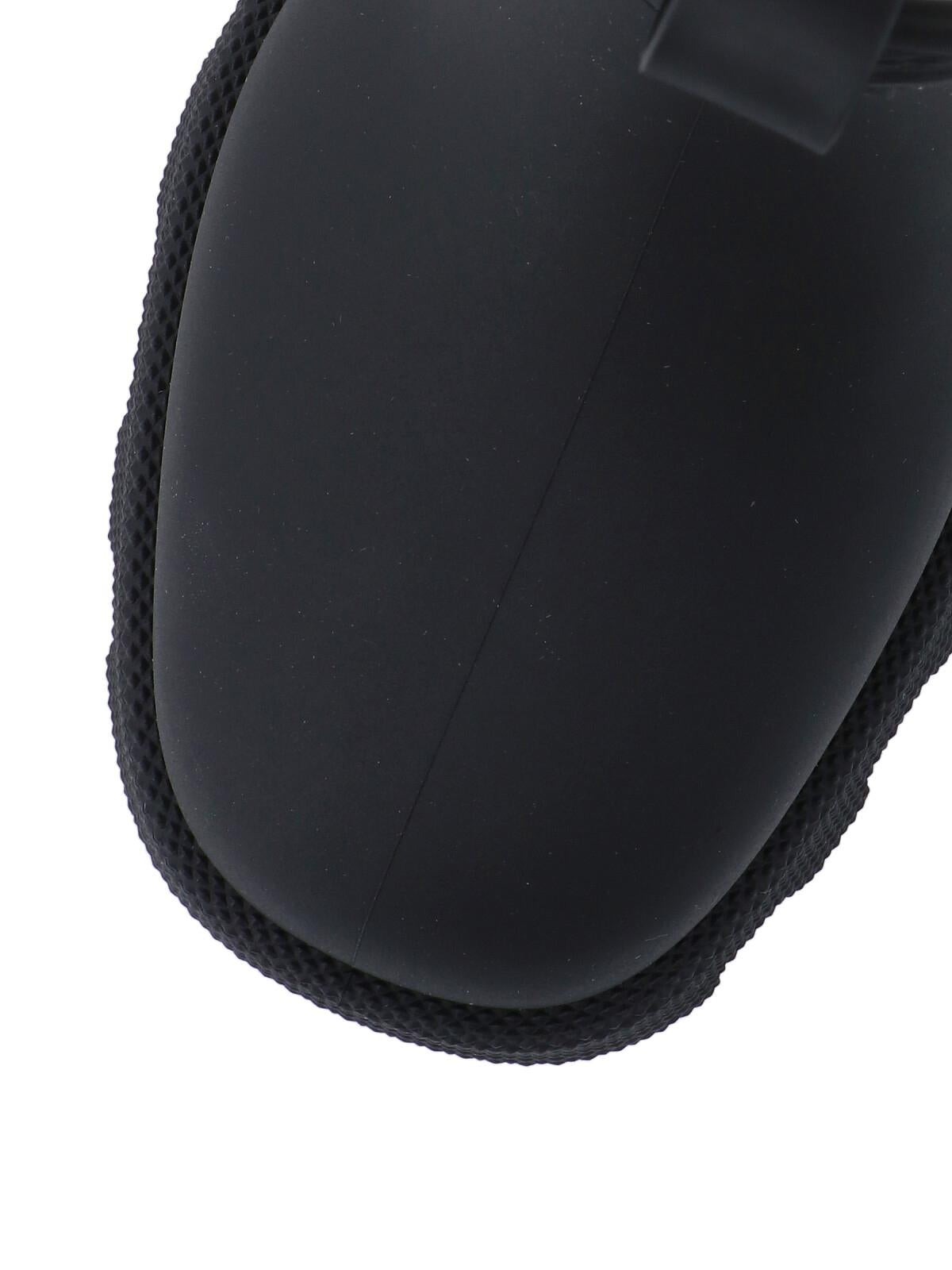 BURBERRY Black Rubber Ankle Rain Boots