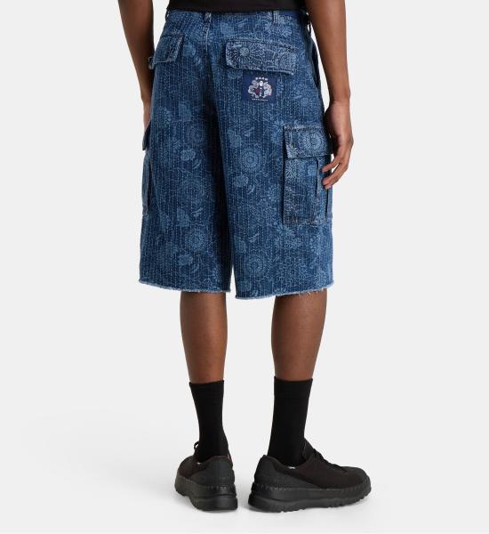 BAPE Cotton Drawstring Short Pants for Men 001DSM301305MING INDIGO DOM