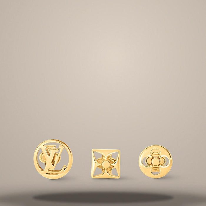 Louis Vuitton Gold-Tone Metal Crazy in Lock Earrings Set M29272