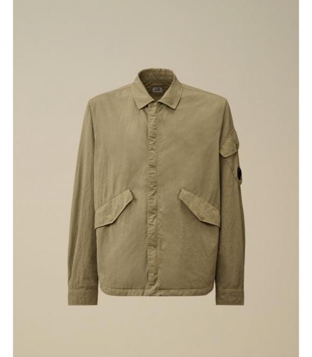 CP Company Diagonal Fleece Nylon Zip Overshirt Jacket 19CMOS078A 110201G 356