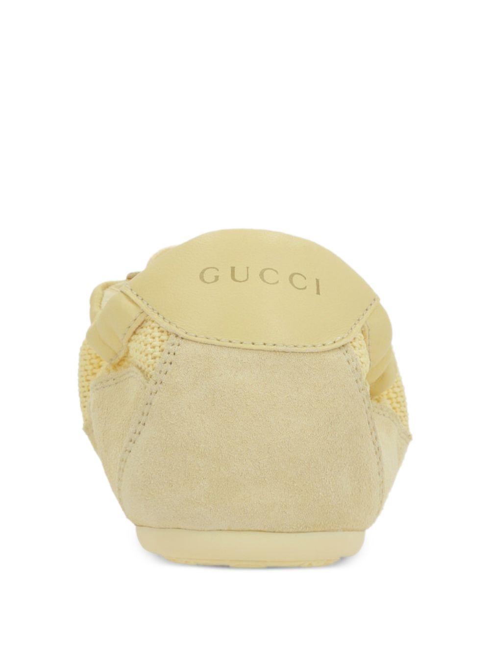 GUCCI White Leather Low-Top Sneakers
