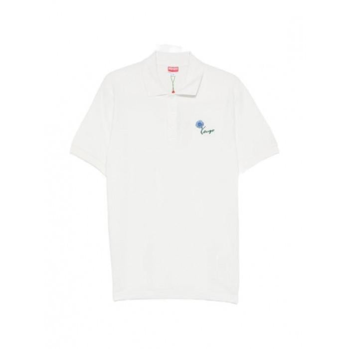 KENZO Men's Slim Tulip Embroidered Polo Shirt 5PO158 4PU 02