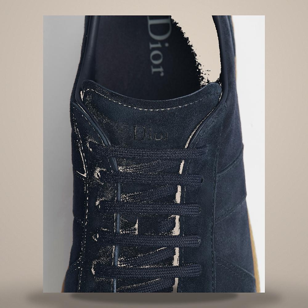 DIOR Deep Blue Suede Calfskin B01 Match Point Low-Top Sneakers 3SN373ADZ H500
