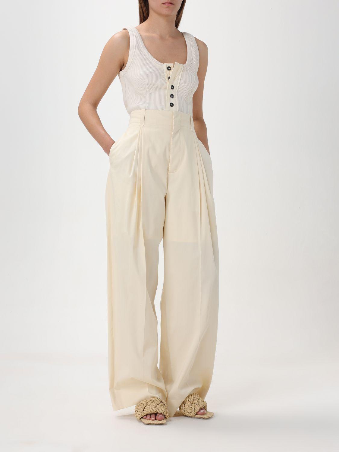 Bottega Veneta Yellow Wool Blend Classic Trousers