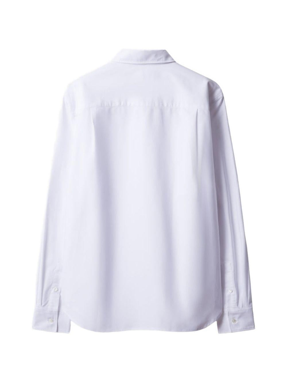 Maison Kitsune Cotton Long Sleeve Button-Up Shirt for Men White