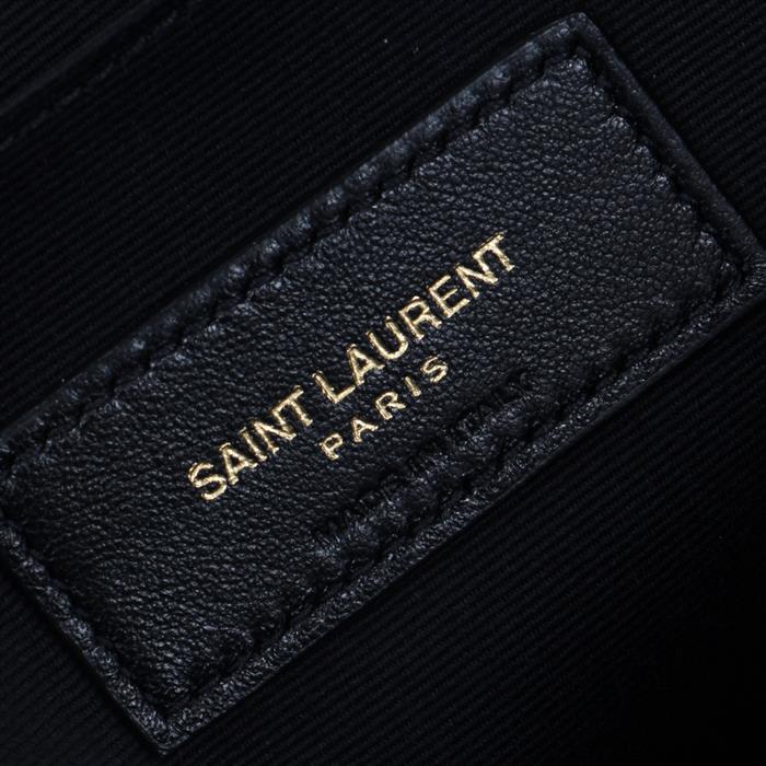 Saint Laurent Monogram Leather Clutch Bag Black