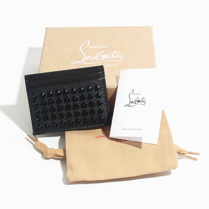 Christian Louboutin Black Leather Card Holder Unisex