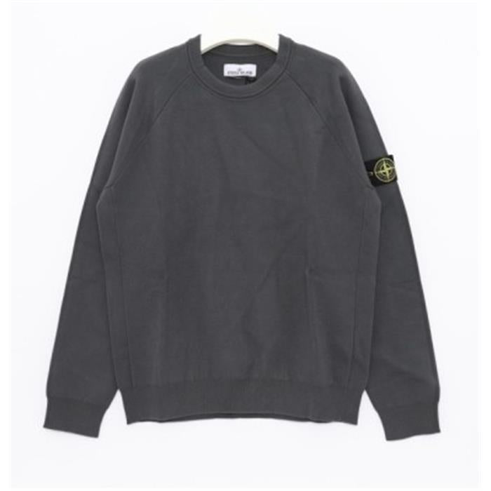STONE ISLAND Grey Double-Face Patch Round Neck Knit Sweater 7915527A6 V0062