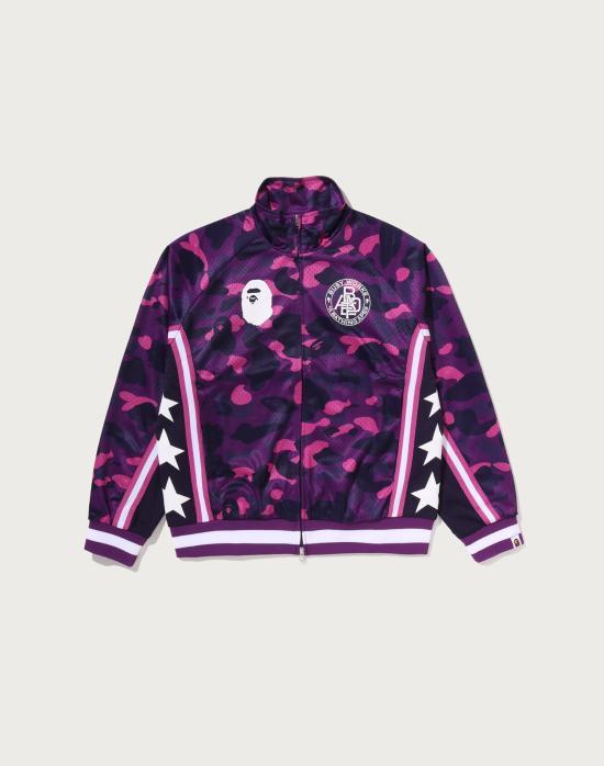 BAPE Purple Jacket Men’s Zip-Up Outerwear 001ZPM801326 MPUR