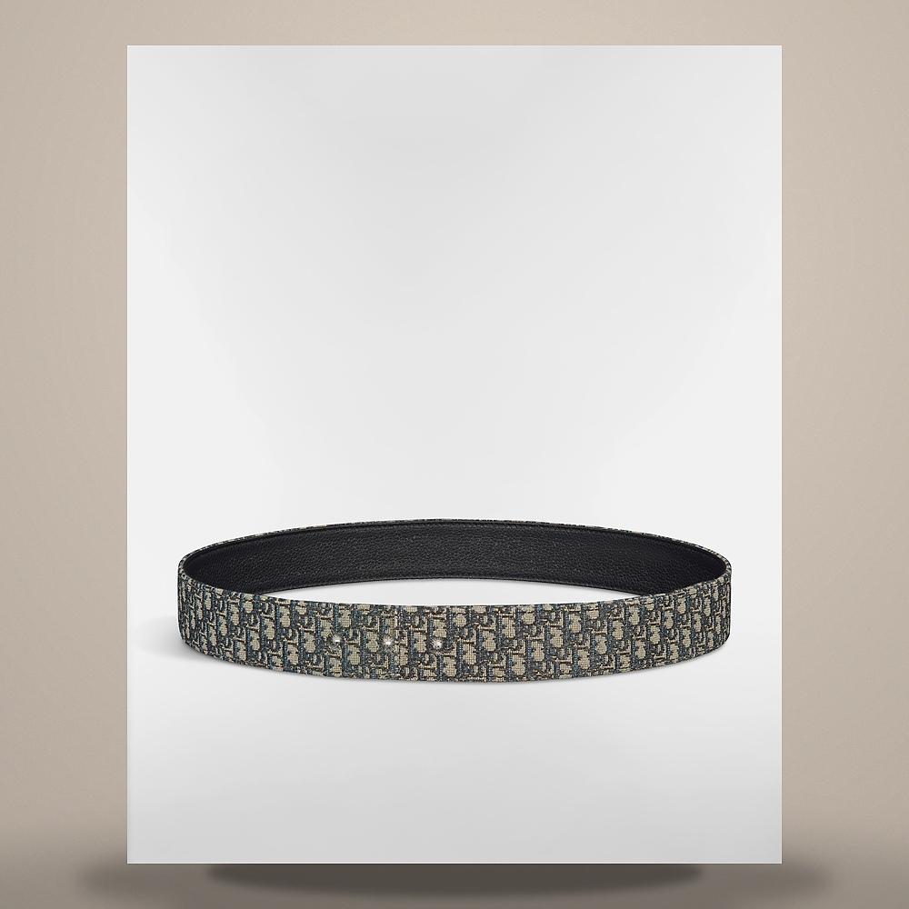 DIOR Reversible Belt Strap Beige/Black Oblique Jacquard Black Gra 4800ZZDOR H27E