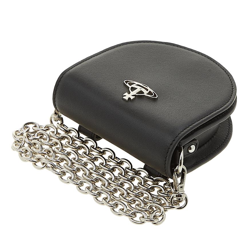 Vivienne Westwood Smooth Leather Nano Saddle Crossbody Bag Black
