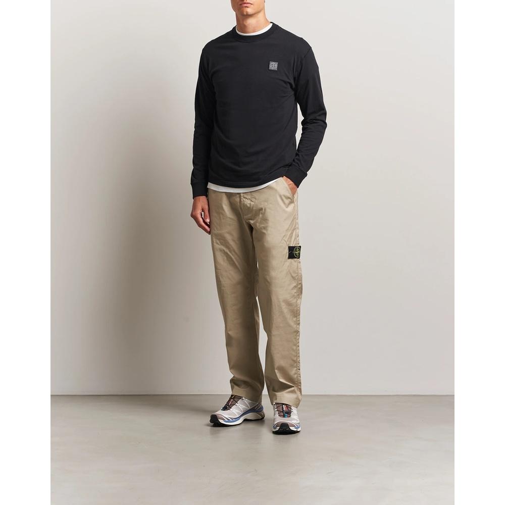 STONE ISLAND Logo Patch Long Sleeve T-Shirt Black Men’s Cotton