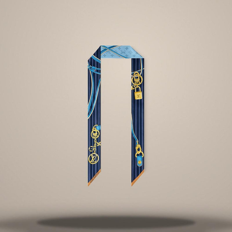 Louis Vuitton My Neverfull BB Light Blue Bandeau Scarf