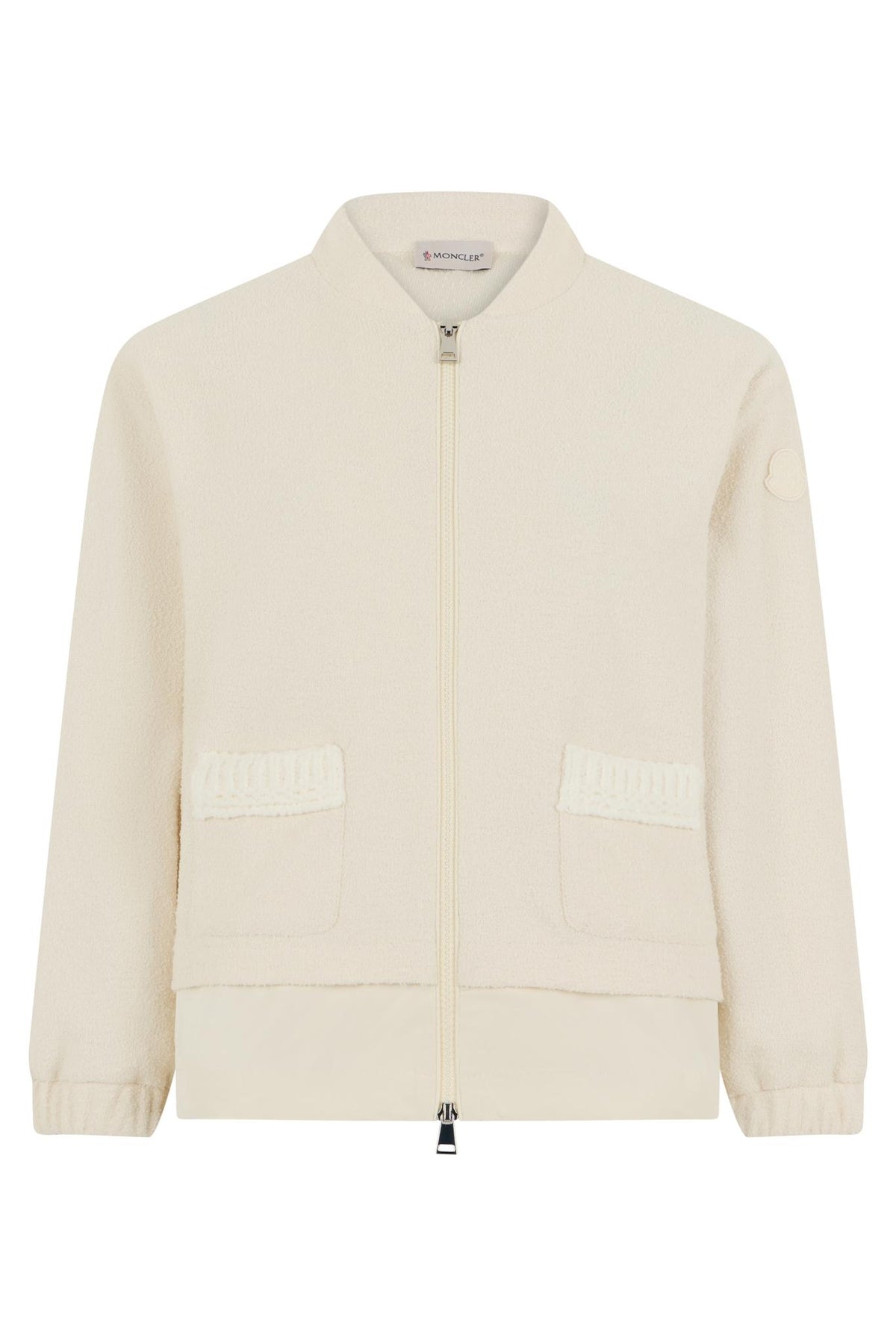 Moncler Wool Blend Knit Bomber Jacket Cardigan Black