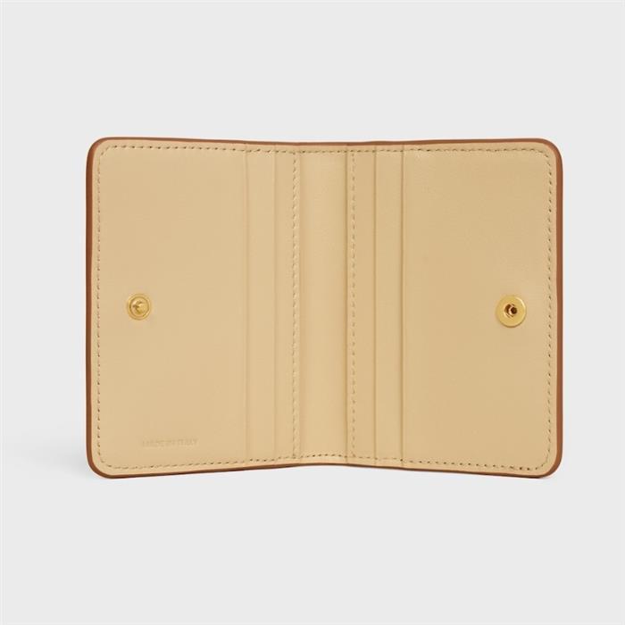 CELINE Bifold Card Holder Supple Grained Calfskin Wallet GHD1