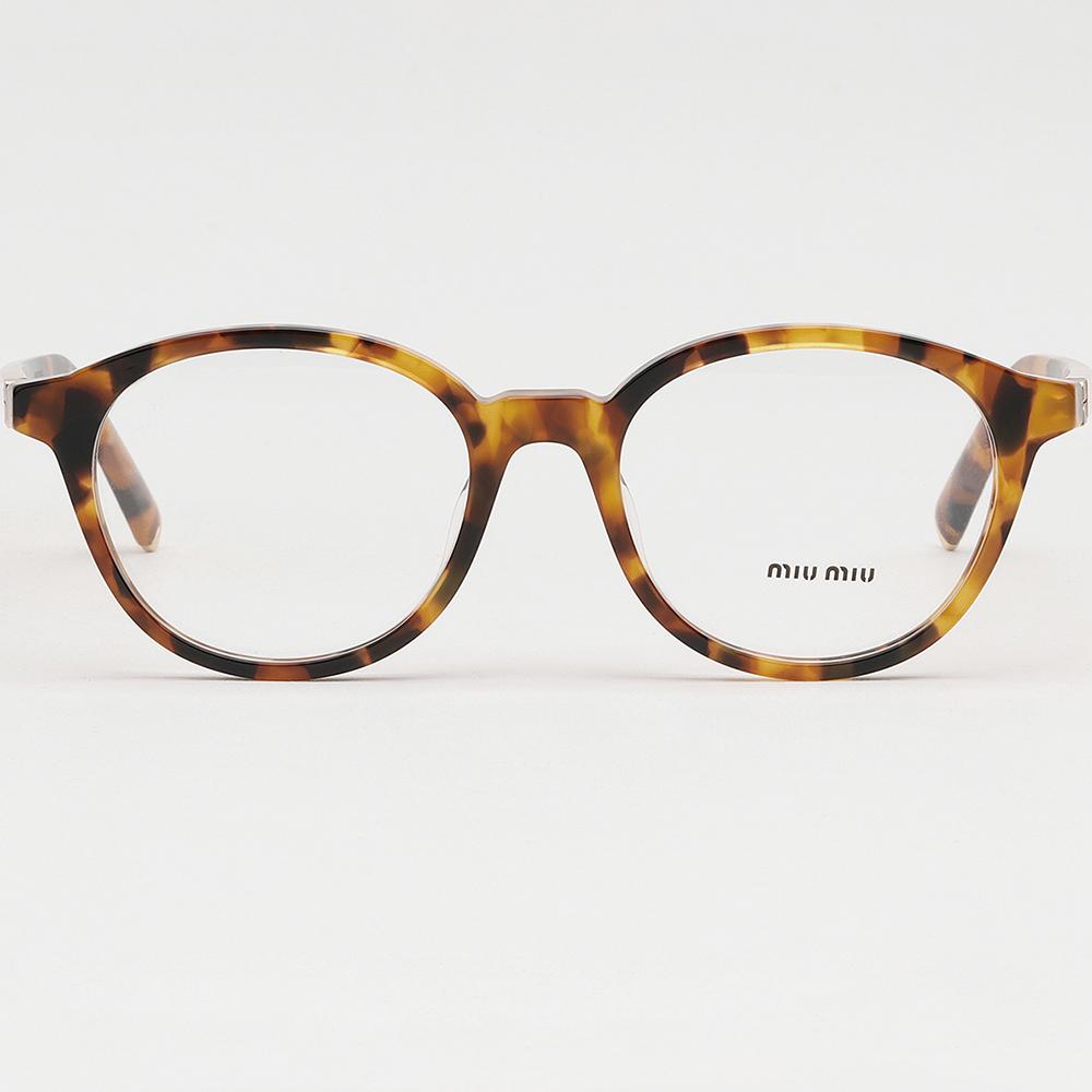 Miu Miu Havana Round Acetate Eyeglass Frames Unisex MU02WVF 19P 1O1