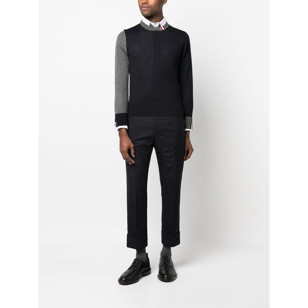 THOM BROWNE 4-Bar Classic Backstrap Pants Navy