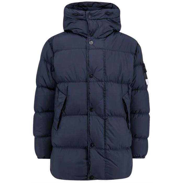 STONE ISLAND Crinkle Reps Hooded Down Puffer Jacket Black Men