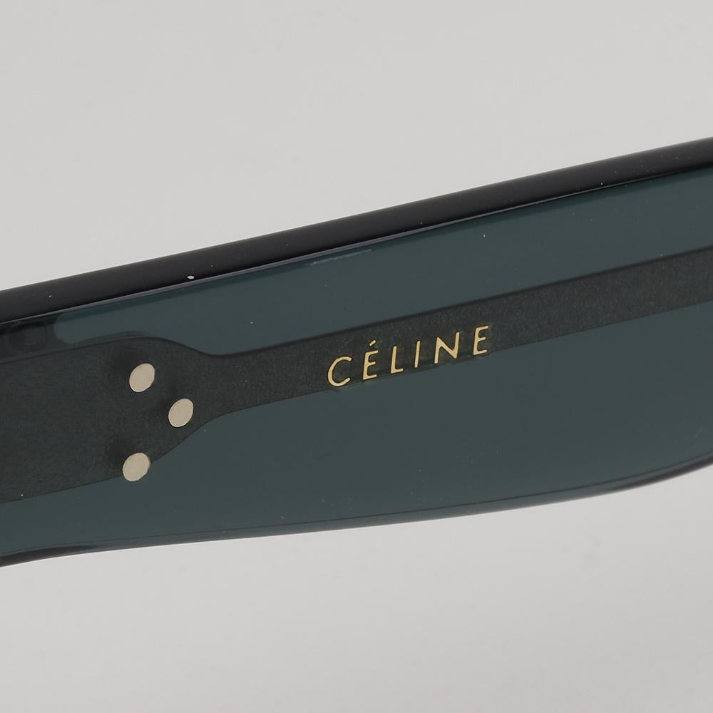 CELINE Deep Green Transparent Square Acetate Eyeglass Frames Unisex CL50014I 098