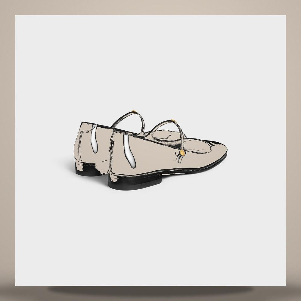 CELINE Glossy Calfskin Black City Mary Jane Ballerina Loafers 366315267D 38NO
