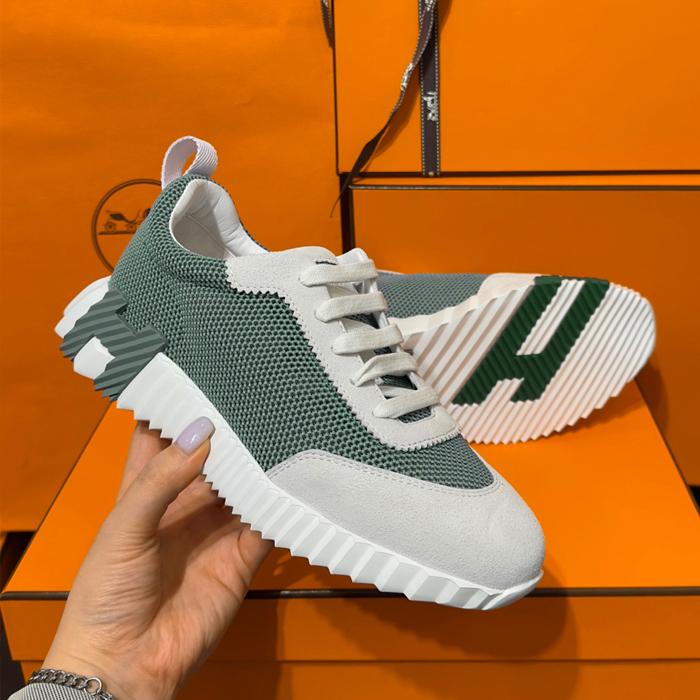 HERMES Bouncing Mint Mesh H Logo Low Top Sneakers