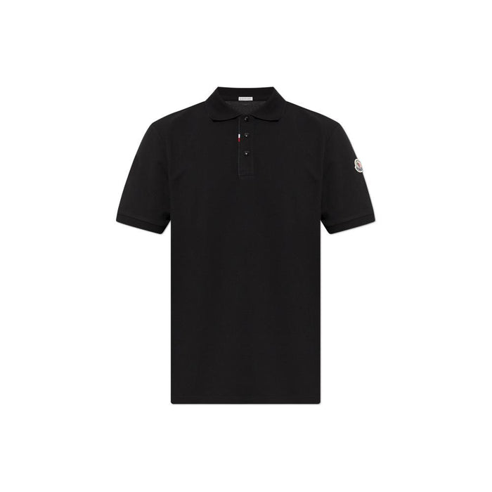 Moncler Black Logo Patch Polo Shirt for Men 8A00017 89A16 999