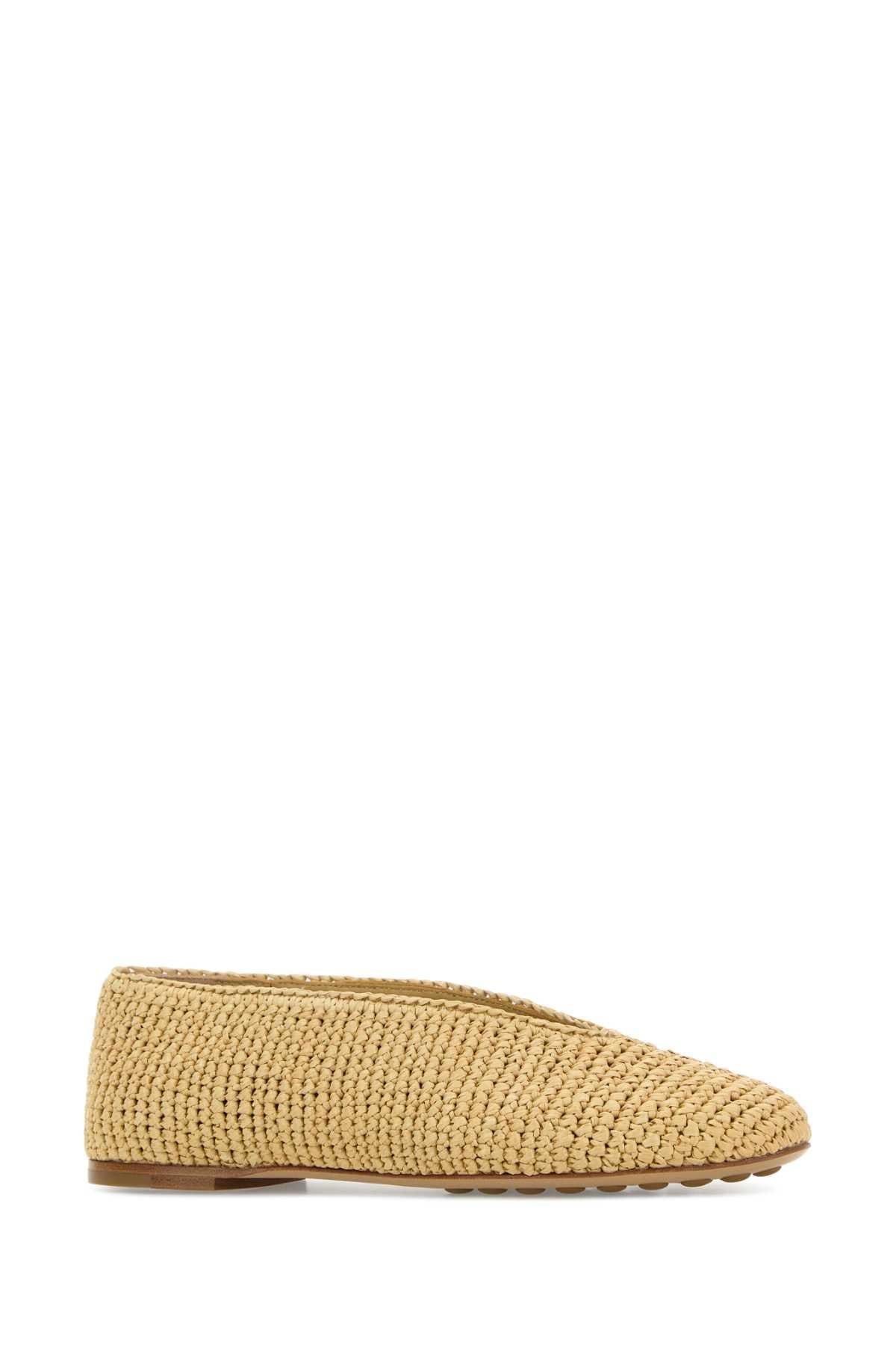 Bottega Veneta Leather Flat Shoes Beige Women’s Flats
