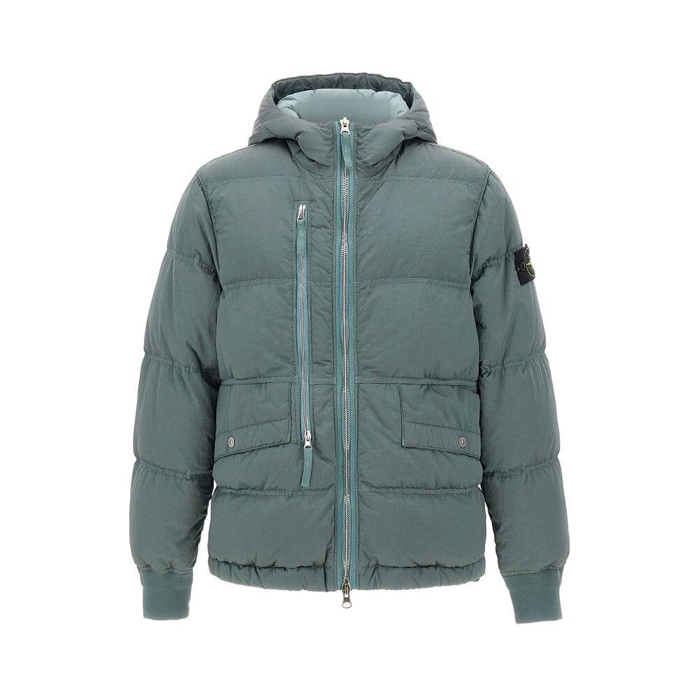 STONE ISLAND Petrol Anti-Drop Down Puffer Jacket for Men 4100088