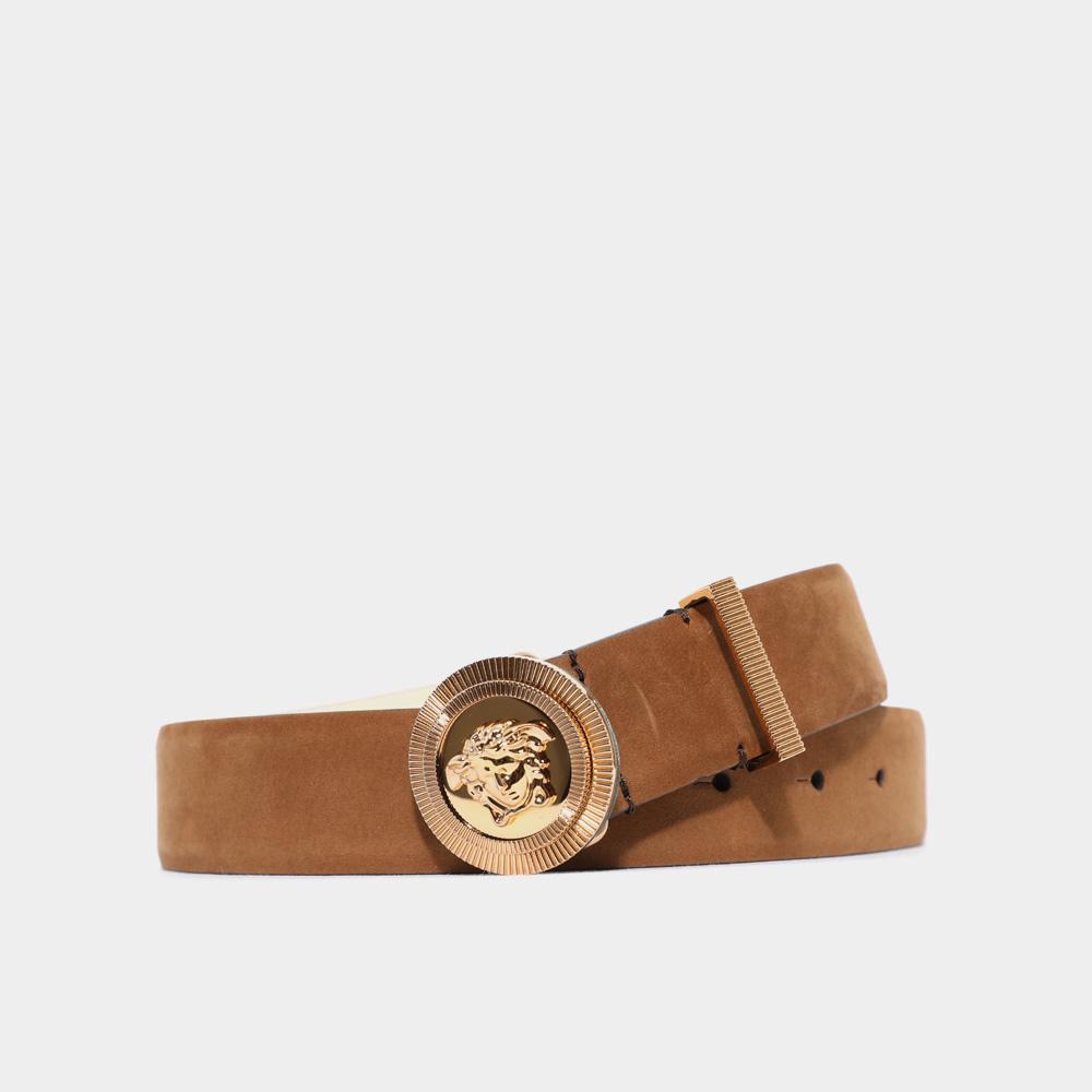 Versace Medusa Nubuck Leather 3cm Men’s Belt 1003760 1A1661 1NF2V