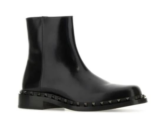 VALENTINO Garavani Leather Combat Boots for Men 3Y0S0H26 PMA 0NO BLACK DOM