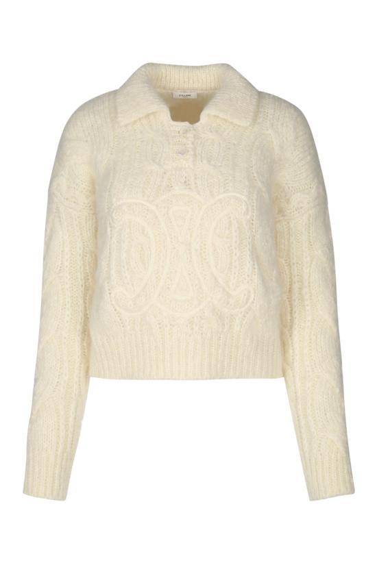 CELINE Aran Mohair Wool Round Neck Sweater 2ADMI884Z 01OW