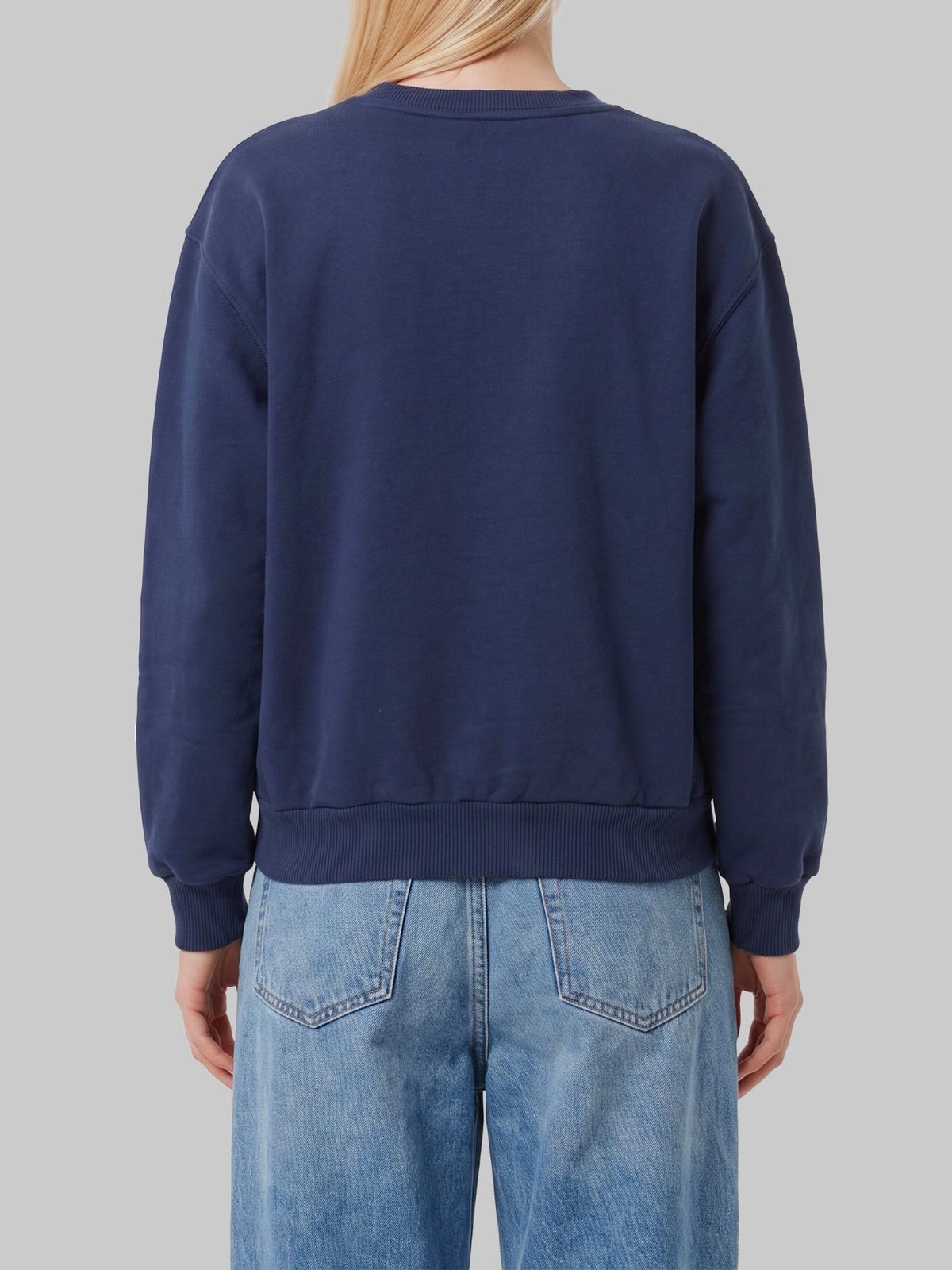CELINE Logo Cotton Sweatshirt Gray Women’s Pullover Top