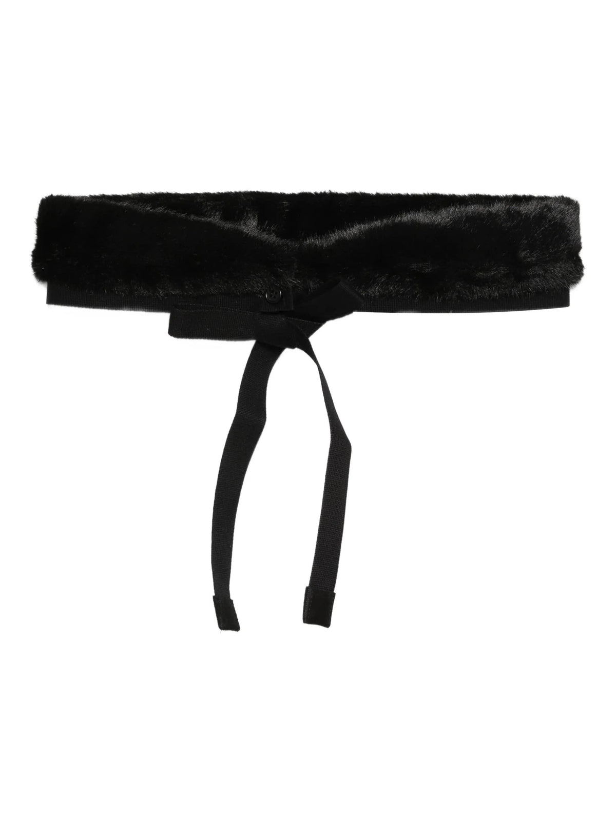 Max Mara Cube Mirage Faux Fur Hood Trim Black Scarf