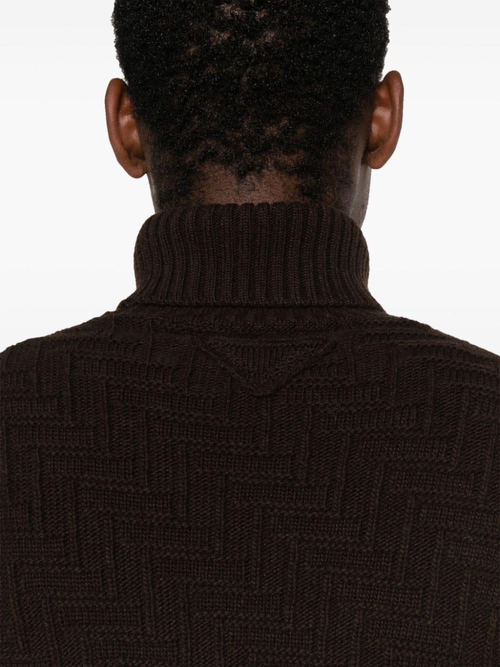 PRADA Black Wool Turtleneck Sweater