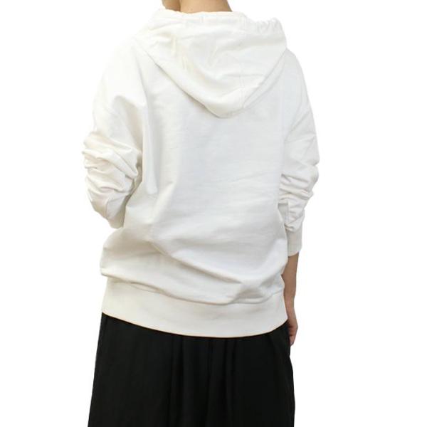 Moncler Lettering Logo Embroidered Hoodie Women White