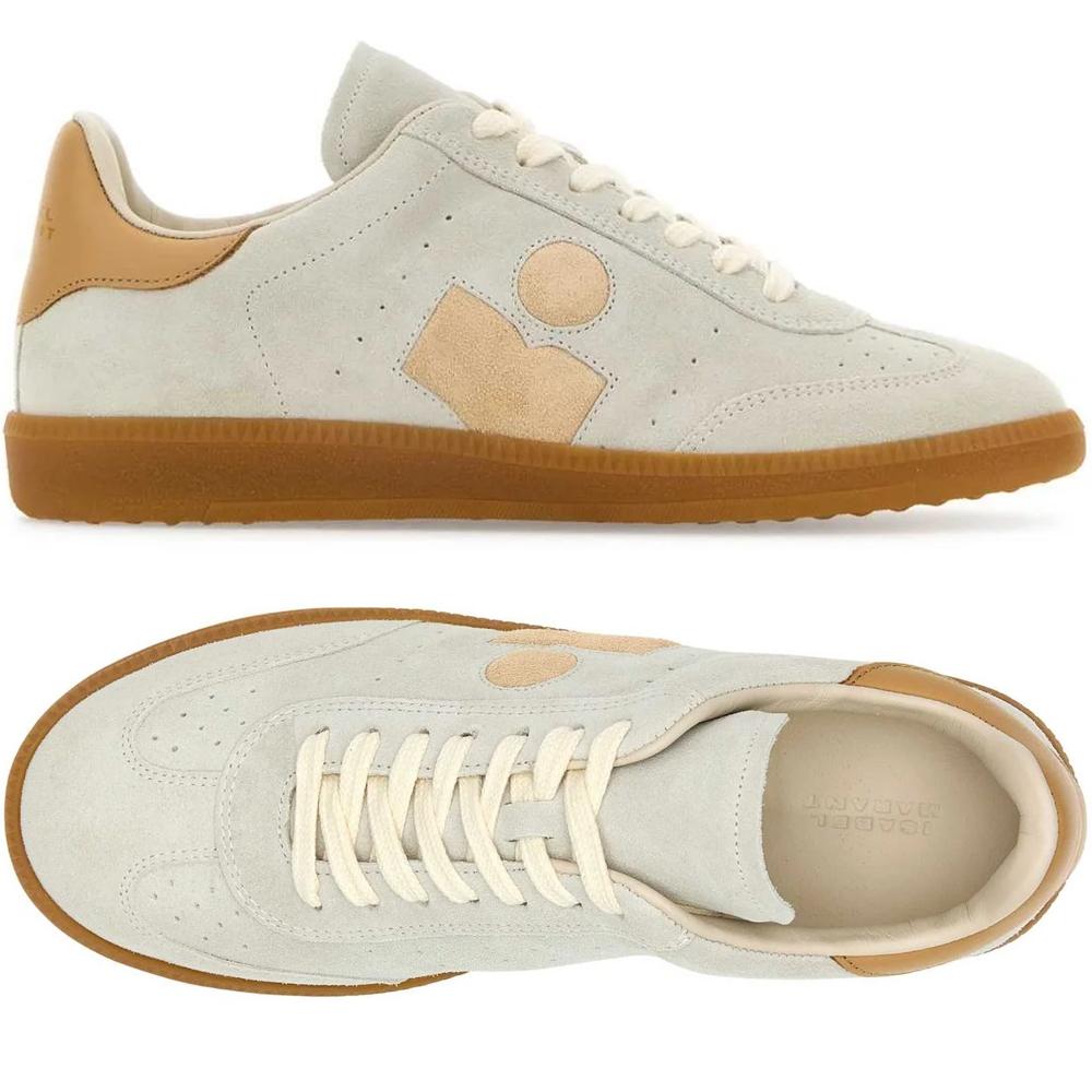 Isabel Marant Bryase Leather Low-Top Sneakers Beige Black