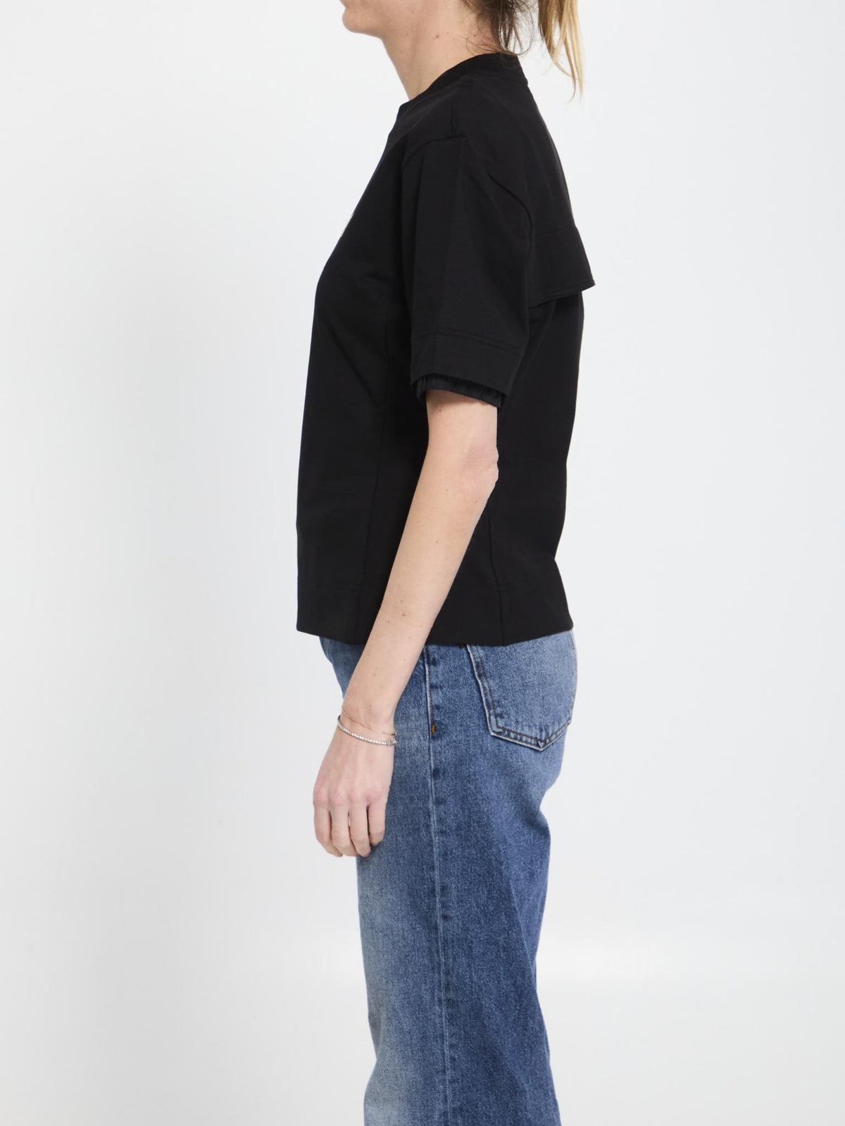 Moncler Black Cotton Short Sleeve T-Shirt