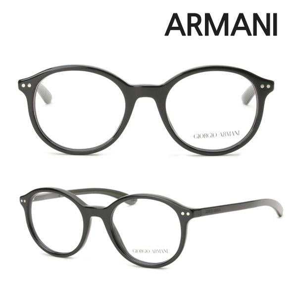 Giorgio Armani Black Acetate Round Eyeglass Frames Unisex