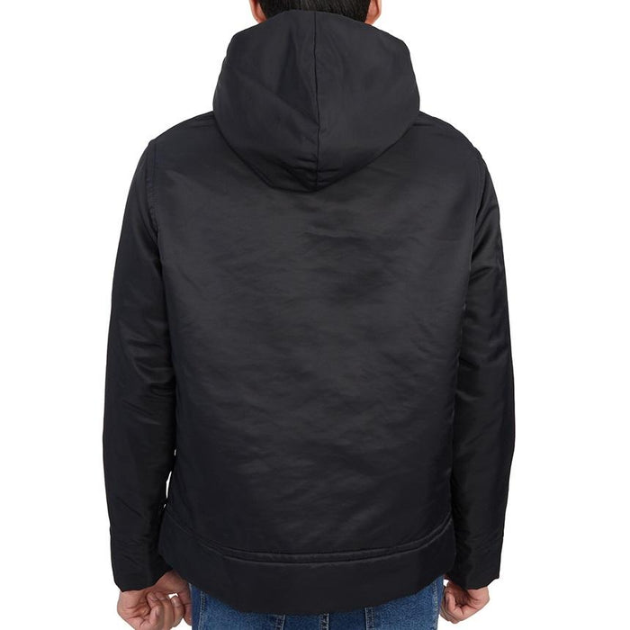 VALENTINO Studded Black Slim Fit Hooded Padded Sweatshirt