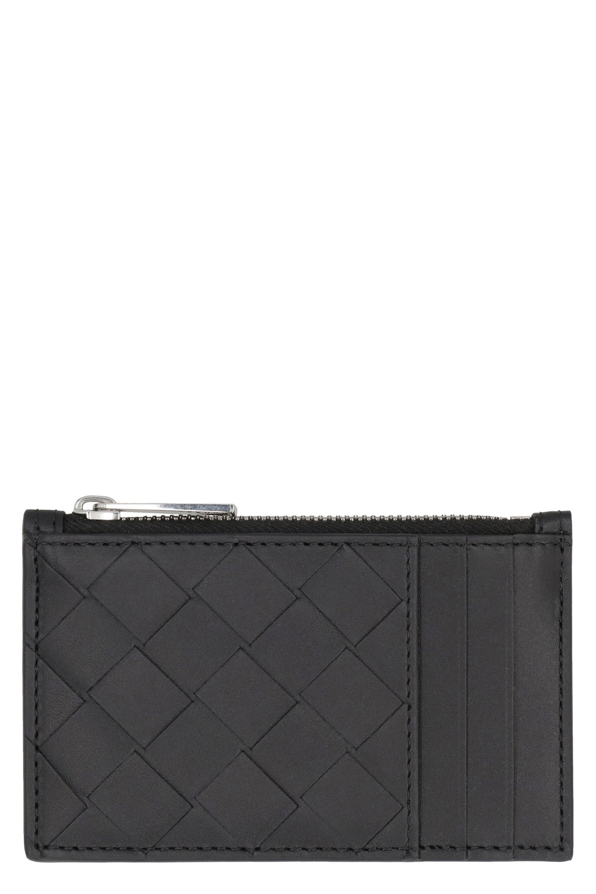 Bottega Veneta Black Intrecciato Leather Card Holder