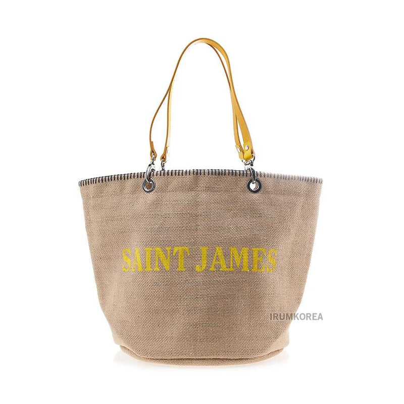 Saint James Jute Shoulder Bag Ecru Navy Unisex Crossbody