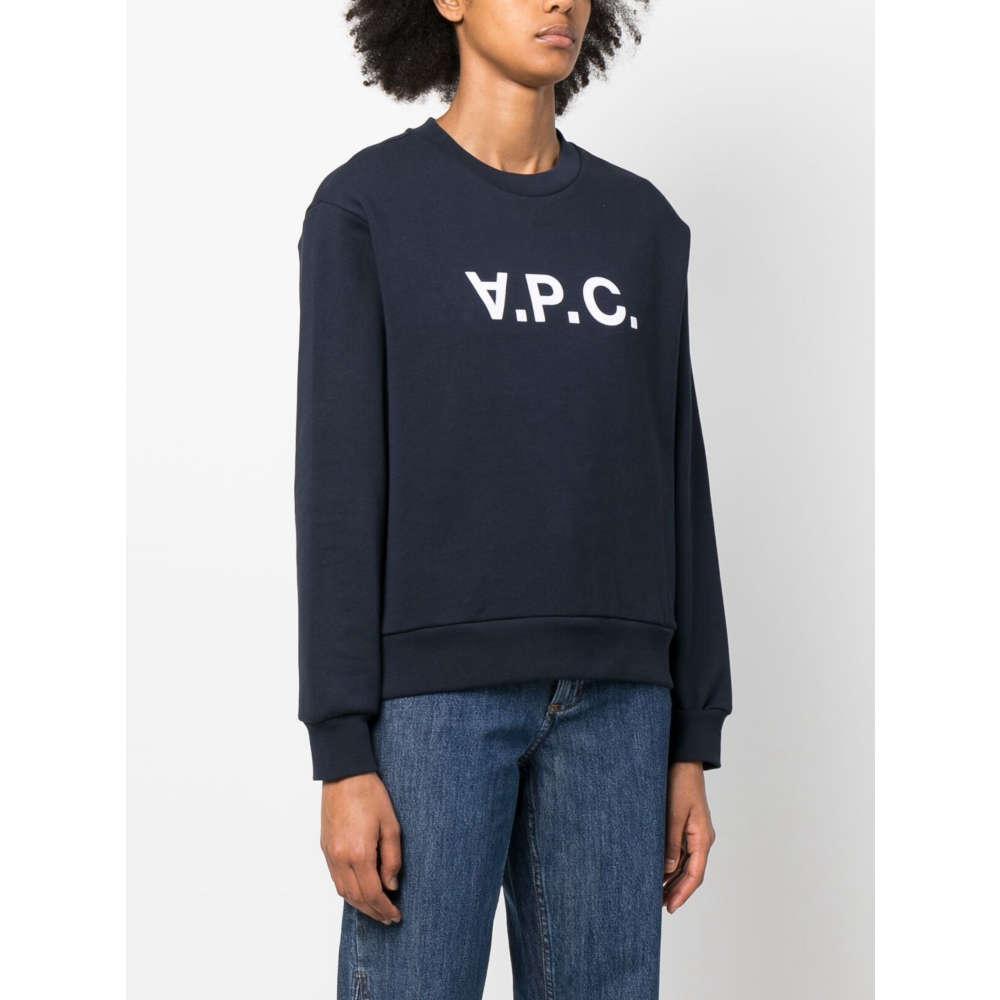 A.P.C. Navy VPC Logo Print Women’s Sweatshirt
