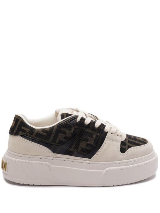 FENDI Match Suede Platform Low-Top Sneakers