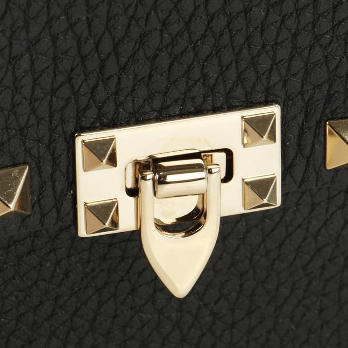 VALENTINO Mini Rockstud Leather Crossbody Bag Black 6W2P0AG8 VSH 0NO