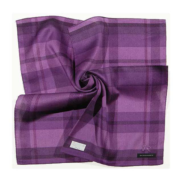 BURBERRY Purple Nova Check Handkerchief Petite Scarf Unisex