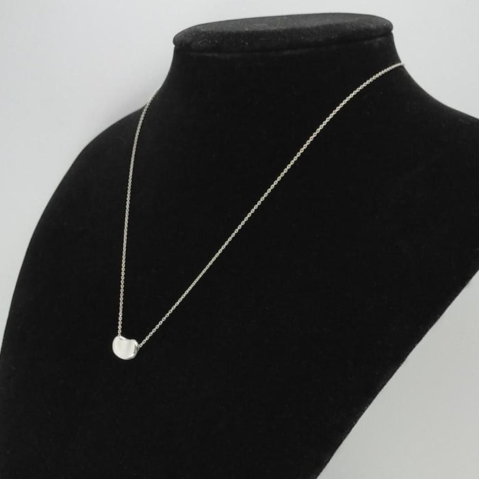 Tiffany & Co 925 Small Bean Design Pendant Silver Necklace