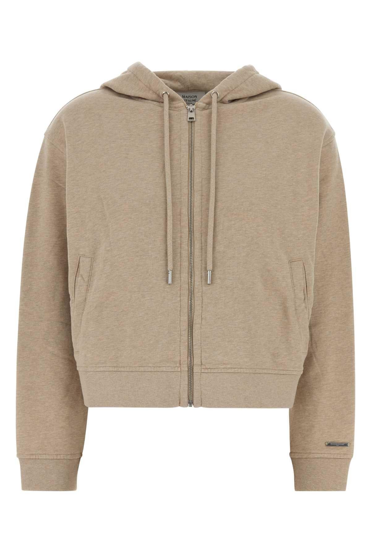 Maison Kitsune Wool Zip-Up Knit Cardigan for Women