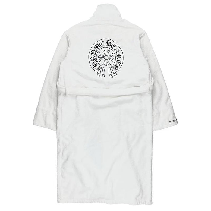 Chrome Hearts Embroidered Horseshoe Logo Terry Bath Robe Shower Gown