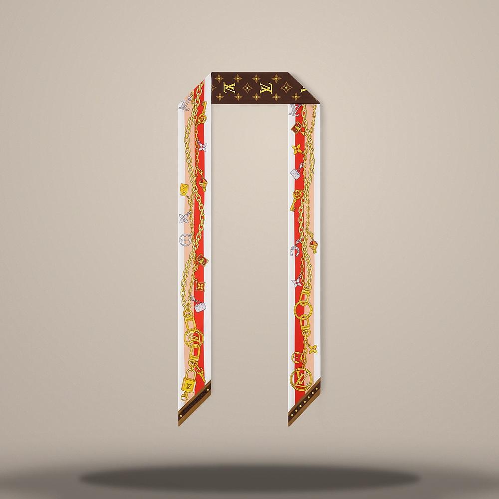 Louis Vuitton K Charm Bandana Brown Scarf